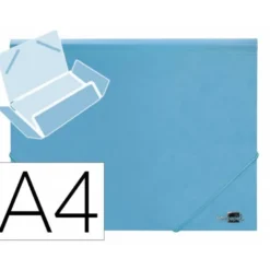 Carpeta gomas con solapa Liderpapel DIN A4 polipropileno 400 micras 100 hojas color azul