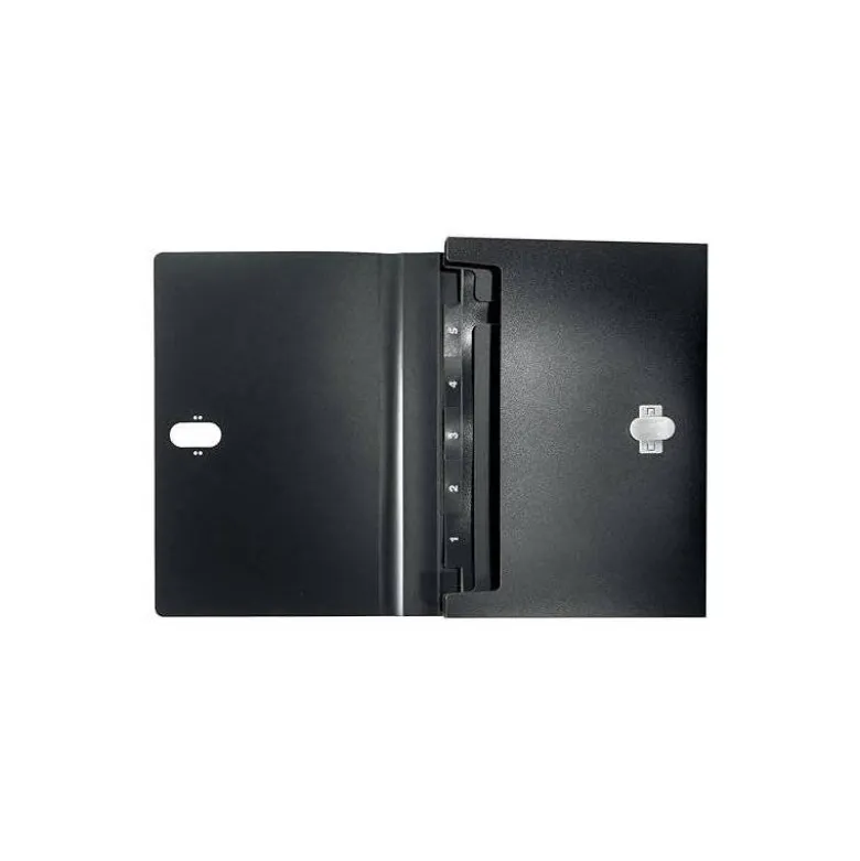 CARPETA LEITZ RECYCLE CLASIFICADOR FUELLE POLIPROPILENO 5+1 COMPARTIMENTOS DIN A4 NEGRO