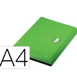 CARPETA LEITZ RECYCLE CLASIFICADOR FUELLE POLIPROPILENO 5+1 COMPARTIMENTOS DIN A4 VERDE