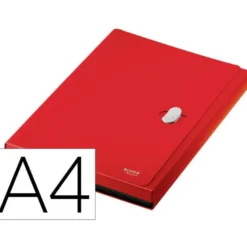 CARPETA LEITZ RECYCLE CLASIFICADOR FUELLE POLIPROPILENO 5+1 COMPARTIMENTOS DIN A4 ROJO