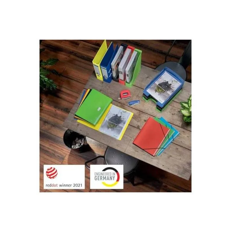 CARPETA LEITZ RECYCLE CLASIFICADOR FUELLE POLIPROPILENO 5+1 COMPARTIMENTOS DIN A4 ROJO