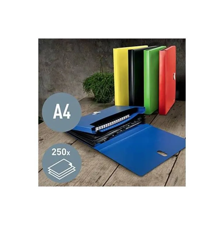 CARPETA LEITZ RECYCLE CLASIFICADOR FUELLE POLIPROPILENO 5+1 COMPARTIMENTOS DIN A4 ROJO