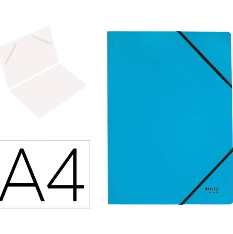 CARPETA LEITZ RECYCLE GOMAS DIN A4 CARTON RECICLABLE 100% AZUL