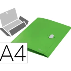 CARPETA LEITZ RECYCLE GOMAS TRES SOLAPAS DIN A4 POLIPROPILENO VERDE