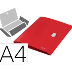 CARPETA LEITZ RECYCLE GOMAS TRES SOLAPAS DIN A4 POLIPROPILENO ROJO