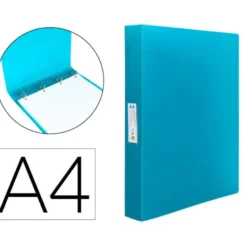 Carpeta Liderpapel 4 anillas polipropileno DIN A4 25mm color azul