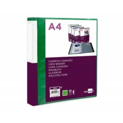 Carpeta Liderpapel 30 fundas canguro pp Din A4 verde translucido portada y lomo personalizable