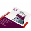 CARPETA LIDERPAPEL 30 FUNDAS CANGURO PP DIN A4 ROJO TRANSLUCIDO PORTADA Y LOMO PERSONALIZABLE
