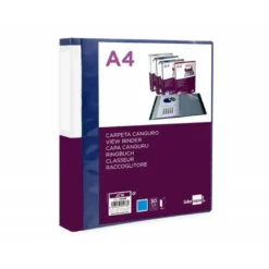 CARPETA LIDERPAPEL 30 FUNDAS CANGURO PP DIN A4 AZUL TRANSLUCIDO PORTADA Y LOMO PERSONALIZABLE