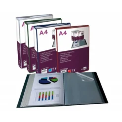 CARPETA LIDERPAPEL 30 FUNDAS CANGURO PP DIN A4 NEGRO OPACO PORTADA Y LOMO PERSONALIZABLE