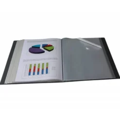 CARPETA LIDERPAPEL 30 FUNDAS CANGURO PP DIN A4 NEGRO OPACO PORTADA Y LOMO PERSONALIZABLE
