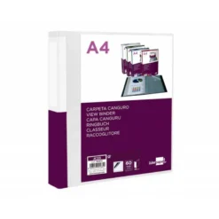 CARPETA LIDERPAPEL 60 FUNDAS CANGURO PP DIN A4 TRANSPARENTE PORTADA Y LOMO PERSONALIZABLE