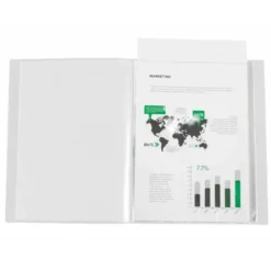 CARPETA LIDERPAPEL 60 FUNDAS CANGURO PP DIN A4 TRANSPARENTE PORTADA Y LOMO PERSONALIZABLE