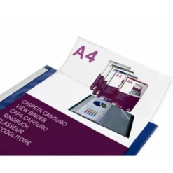 CARPETA LIDERPAPEL 10 FUNDAS CANGURO PP DIN A4 AZUL TRANSLUCIDO PORTADA Y LOMO PERSONALIZABLE