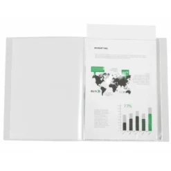 CARPETA LIDERPAPEL 10 FUNDAS CANGURO PP DIN A4 TRANSPARENTEPORTADA Y LOMO PERSONALIZABLE