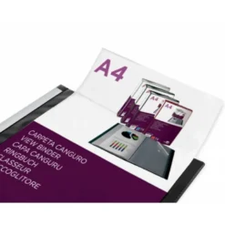 CARPETA LIDERPAPEL 10 FUNDAS CANGURO PP DIN A4 NEGRO OPACO PORTADA Y LOMO PERSONALIZABLE