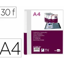 Carpeta Liderpapel 30 fundas canguro pp Din A4 transparente portada y lomo personalizable