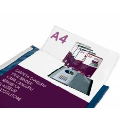 CARPETA LIDERPAPEL 80 FUNDAS CANGURO PP DIN A4 AZUL TRANSLUCIDO PORTADA Y LOMO PERSONALIZABLE