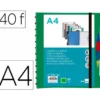 CARPETA LIDERPAPEL A4 CON 40 FUNDAS INTERCAMBIABLES 5 SEP SOBRE Y GOMILLA PORTADA Y LOMO PERSONALIZABLE VERDE