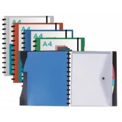 CARPETA LIDERPAPEL A4 CON 40 FUNDAS INTERCAMBIABLES 5 SEP SOBRE Y GOMILLA PORTADA Y LOMO PERSONALIZABLE VERDE