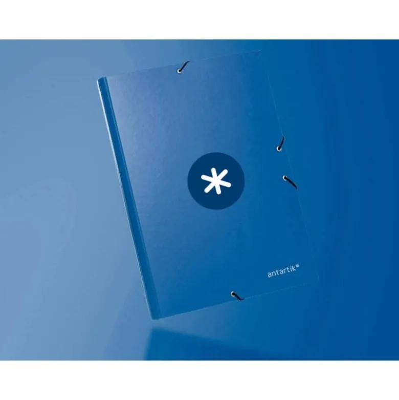 CARPETA LIDERPAPEL ANTARTIK GOMAS DIN A4 3 SOLAPAS CARTON FORRADO COLOR AZUL