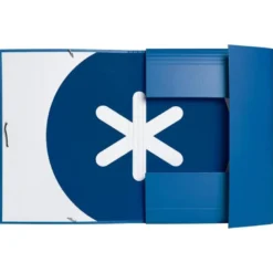CARPETA LIDERPAPEL ANTARTIK GOMAS DIN A4 3 SOLAPAS CARTON FORRADO COLOR AZUL
