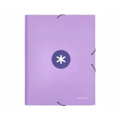 Carpeta Liderpapel Antartik Din A4 con Solapas Cartón forrado lavanda