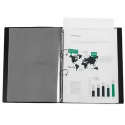 CARPETA LIDERPAPEL CANGURO 2 ANILLAS 25 MM DIN A4 COLOR NEGRO POLIPROPILENO