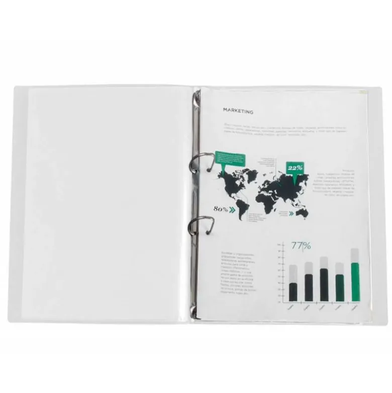 CARPETA LIDERPAPEL CANGURO 2 ANILLAS 25 MM MIXTAS POLIPROPILENO DIN A4 TRANSPARENTE