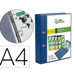 CARPETA LIDERPAPEL CANGURO 2 ANILLAS 25 MM DIN A4 COLOR AZUL POLIPROPILENO