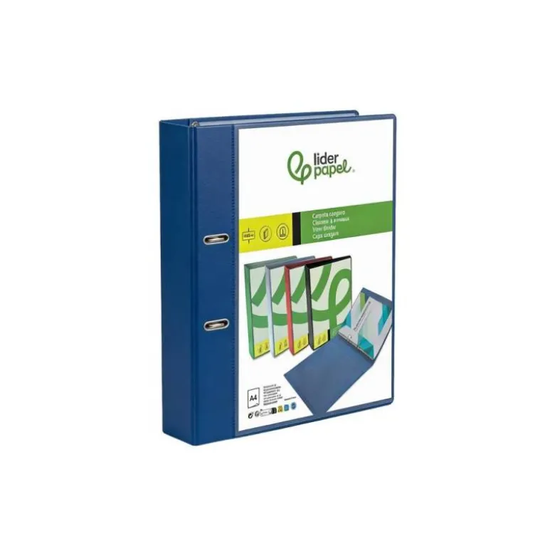 CARPETA LIDERPAPEL CANGURO 2 ANILLAS 25 MM DIN A4 COLOR AZUL POLIPROPILENO