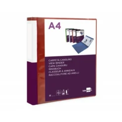CARPETA LIDERPAPEL CANGURO 2 ANILLAS 25 MM DIN A4 COLOR ROJO POLIPROPILENO