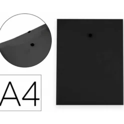 CARPETA LIDERPAPEL DOSSIER BROCHE POLIPROPILENO DIN A4 FORMATO VERTICAL CON FUELLE NEGRO