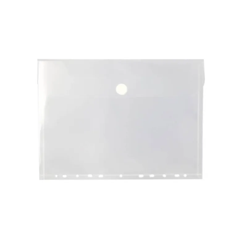 CARPETA LIDERPAPEL DOSSIER BROCHE POLIPROPILENO A4 CIERRE DE VELCRO 180 MICRAS 11 TALADROS TRANSPARENTE