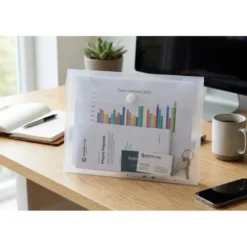 CARPETA LIDERPAPEL DOSSIER BROCHE POLIPROPILENO A4 CIERRE DE VELCRO 180 MICRAS 11 TALADROS TRANSPARENTE