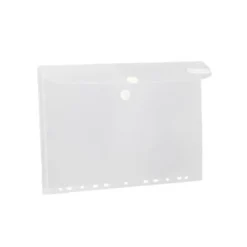 CARPETA LIDERPAPEL DOSSIER BROCHE POLIPROPILENO A4 CIERRE DE VELCRO 180 MICRAS 11 TALADROS TRANSPARENTE