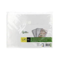 CARPETA LIDERPAPEL DOSSIER BROCHE POLIPROPILENO A4 CIERRE DE VELCRO 180 MICRAS 11 TALADROS TRANSPARENTE