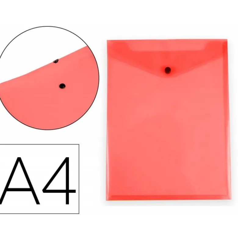 CARPETA LIDERPAPEL DOSSIER BROCHE POLIPROPILENO DIN A4 FORMATO VERTICAL CON FUELLE ROJO