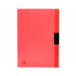 CARPETA LIDERPAPEL DOSSIER PINZA LATERAL POLIPROPILENO DIN A4 ROJO TRANSLUCIDO 60 HOJAS PINZA DESLIZANTE