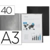 CARPETA LIDERPAPEL ESCAPARATE 40 FUNDAS POLIPROPILENO DIN A3 COLOR NEGRO OPACO
