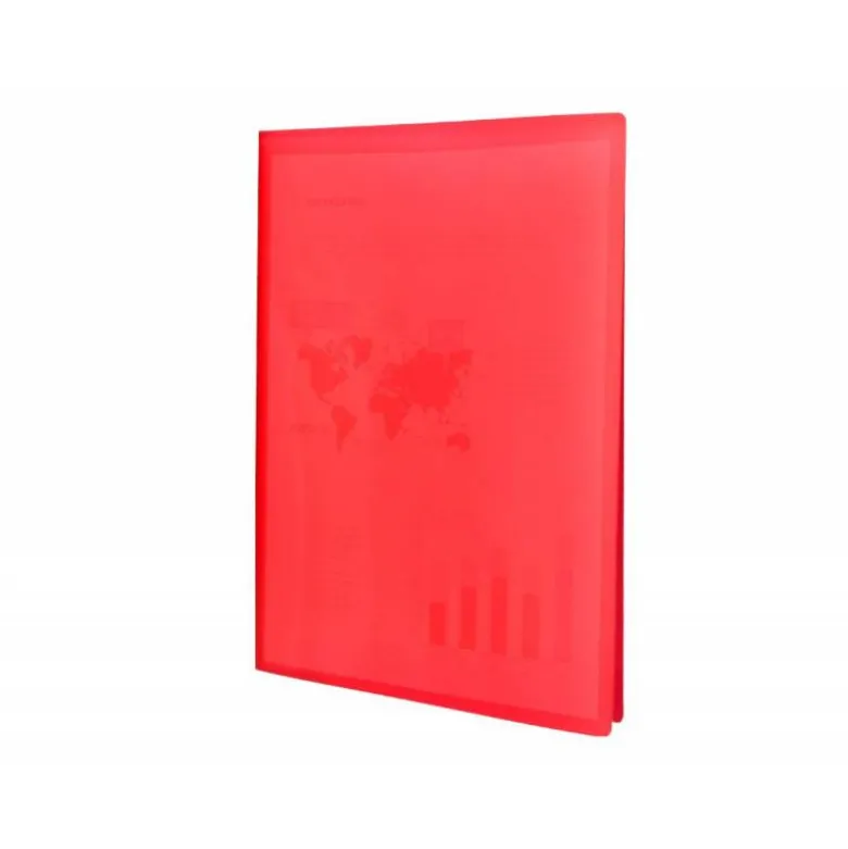 CARPETA LIDERPAPEL ESCAPARATE 40 FUNDAS POLIPROPILENO DIN A3 ROJO TRANSLUCIDO