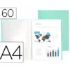 CARPETA LIDERPAPEL ESCAPARATE 60 FUNDAS POLIPROPILENO DIN A4 VERDE MANZANA OPACO