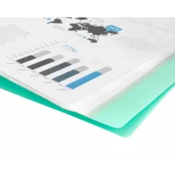 CARPETA LIDERPAPEL ESCAPARATE 60 FUNDAS POLIPROPILENO DIN A4 VERDE MANZANA OPACO