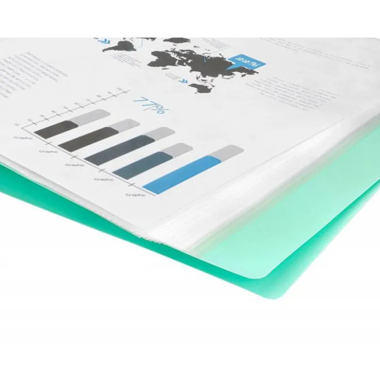 CARPETA LIDERPAPEL ESCAPARATE 80 FUNDAS POLIPROPILENO DIN A4 VERDE MANZANA OPACO