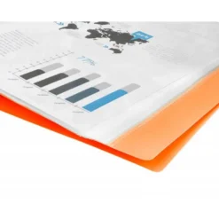 CARPETA LIDERPAPEL ESCAPARATE 80 FUNDAS POLIPROPILENO DIN A4 NARANJA FLUOR OPACO