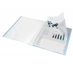CARPETA LIDERPAPEL ESCAPARATE 80 FUNDAS POLIPROPILENO DIN A4 CELESTE OPACO