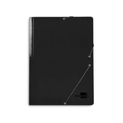 CARPETA LIDERPAPEL GOMAS FOLIO 3 SOLAPAS CARTON PLASTIFICADO COLOR NEGRO
