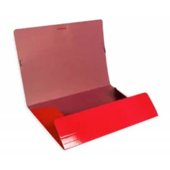 CARPETA LIDERPAPEL GOMAS FOLIO 3 SOLAPAS CARTON PLASTIFICADO COLOR ROJO