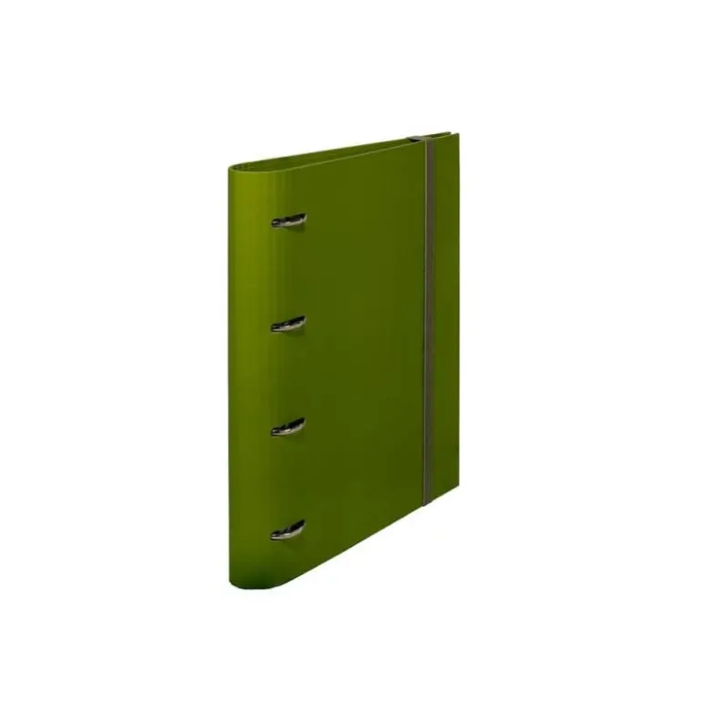 CARPETA PARDO 4 ANILLAS 35 MM CARTON COMPACTO DIN A4 RECAMBIO 120 H 90 GR EXPOSITOR 8 UNIDADES COLORES