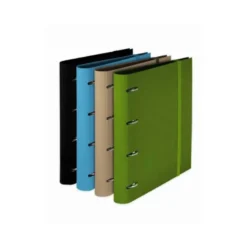 CARPETA PARDO 4 ANILLAS 35 MM CARTON COMPACTO DIN A4 RECAMBIO 120 H 90 GR EXPOSITOR 8 UNIDADES COLORES